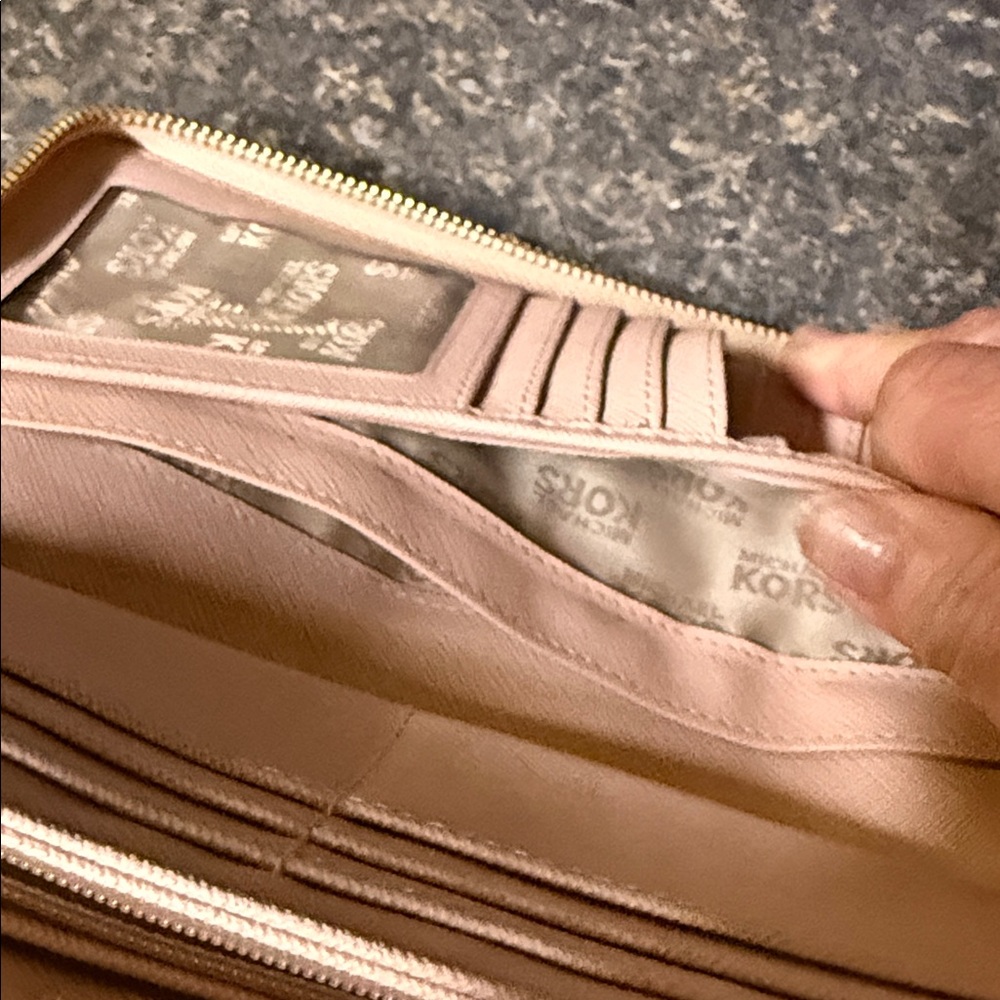 Michael Kors Pebbled Leather Wallet in Taupe - Picture 7 of 14